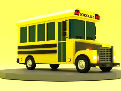 Low-poly School Bus Low-poly 3D model