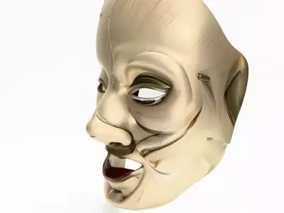 Japanese Broken Beauty Ubume  Nipponese mask toy 3D print model