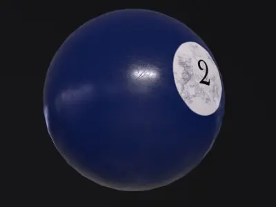 Pool Ball 2 Low-poly 3D model