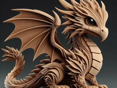 a Dragon before begin shout fire fantasy  3D model