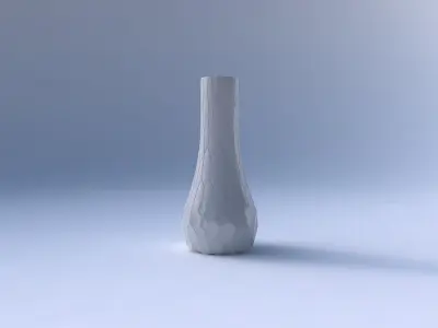 Vase curved 2 with fine organic cells 3D print model