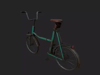 bycicle vintage bicycle Low-poly 3D model