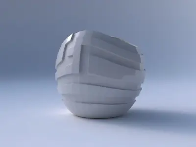 Bowl compressed 3 with sharp ribbons 3D print model