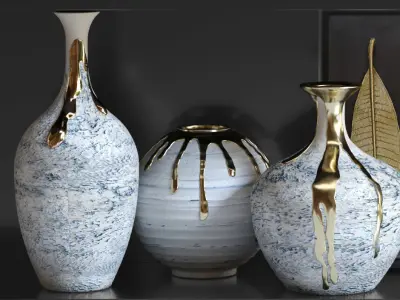 Large luxury decor set 3D model