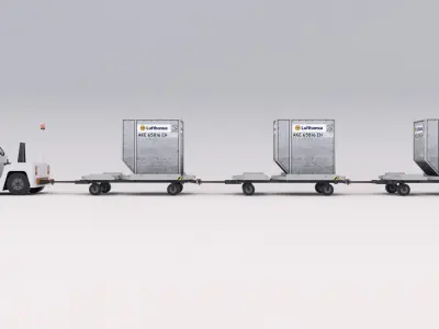 Baggage Tractor Low-poly 3D model