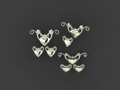 Diamond Pendant Set - 3D Printable Jewelry Model 3D print model