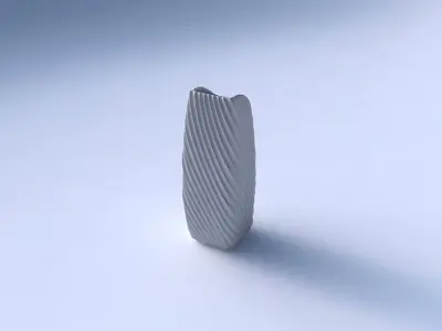 Vase arc rectangle with bent extruded lines 3D print model