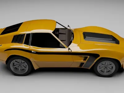 70s performance muscle-sports coupe Low-poly 3D model