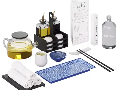 Sushi Restaurant Tableware 3D model