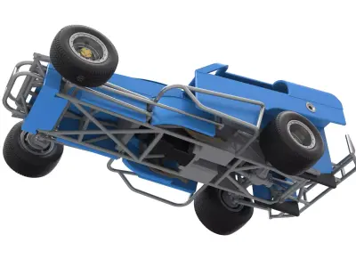 Vintage Dirt Modified stock car Version 2 Scale 1 to 25 3D print model