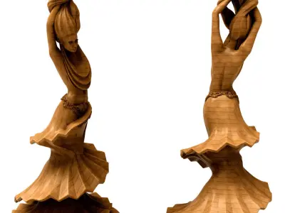 3D Model STL Table flamenco dancer side 3D model