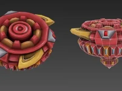 Cartoon Spin Low-poly 3D model