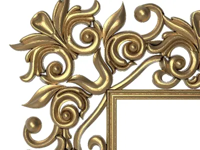Carved Picture Frame 3D model 6