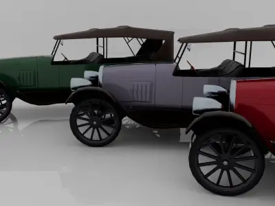 1924 Classic Car 7 Passenger Touring Low-poly 3D model