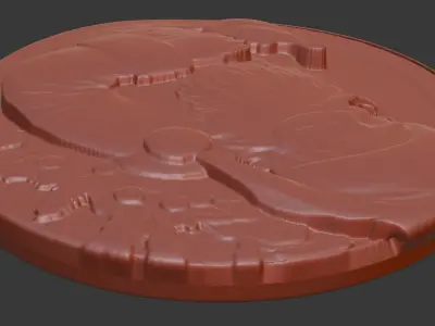 Christmas Santa Claus coin-shaped relief model 3D print model