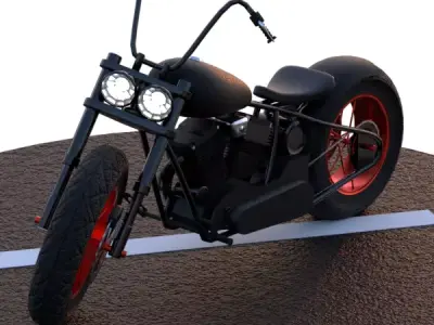 low-poly custom chopper model Free low-poly 3D model
