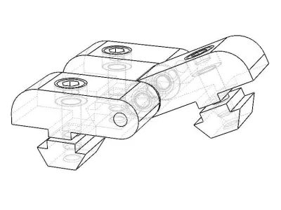 Aluminum Captive Lift-Off Hinge Low-poly 3D model