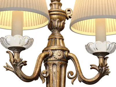 Bronze Antique Wall lamp Sconce Light in American Classic Style 3D model