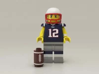 LEGO Tom Brady figure 3D model