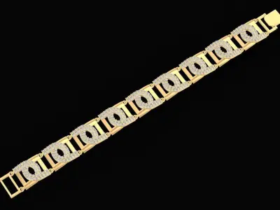 Luxury Diamond Link Bracelet Jewelry 3D Model 2548 3D print model