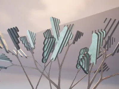 Conceptual shrub S1Av5 Low-poly 3D model