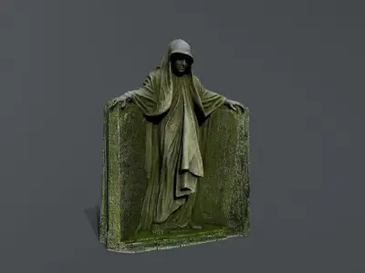 Dark statue Low-poly 3D model