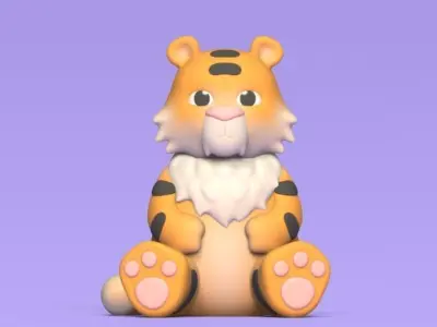 Big Tiger Sitting 3D print model