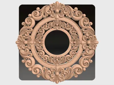 Carved round decor pack for cnc 41 3D model