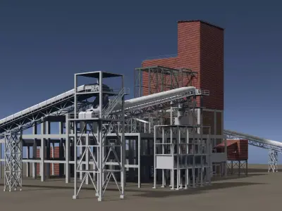 Industrial building layout 25-40 3D model
