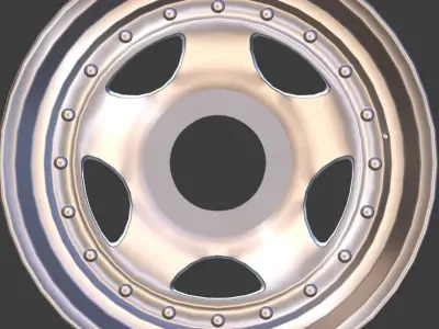 Generic old school racing wheel Low-poly 3D model
