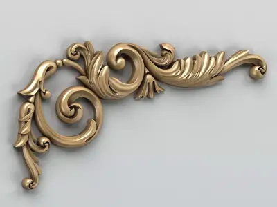 Carved decor corner 004 3D model