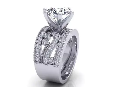 Luxury Solitaire Ring  3D print model