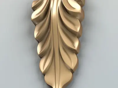 Carved decor vertical 005 3D model