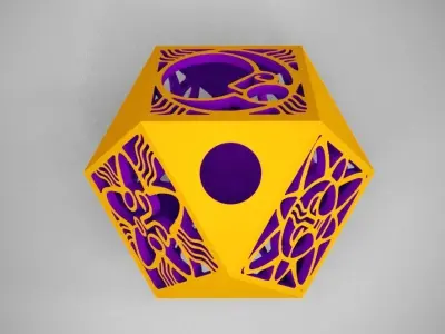 Cuboctahedron paper sculpture 3D print model