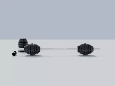 3D Dumbbell Weight Rack and Weights 3D model