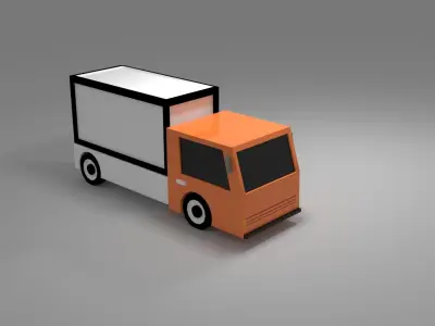 Cartoon Low Poly Truck Low-poly  Low-poly 3D model