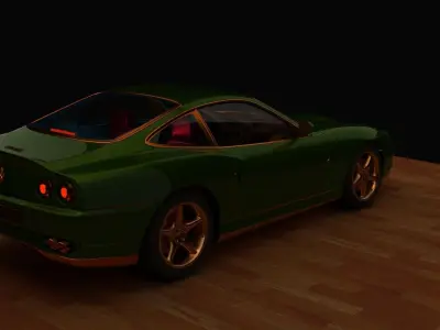 Chinese green  vintage car   3D model