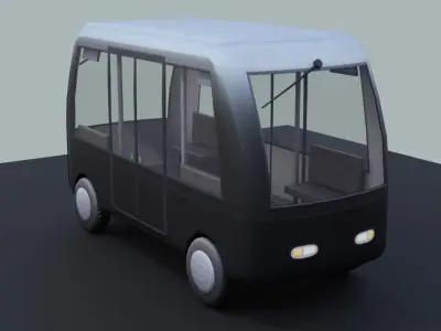 Autonomous Electric People Mover Low-poly 3D model