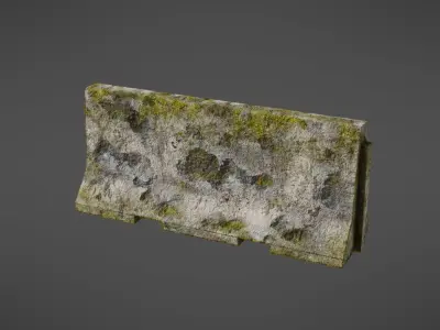 Concrete barrier Low-poly 3D model