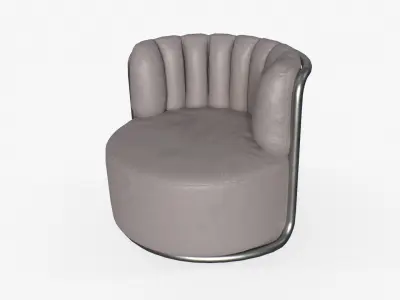 MONTI Arm Chair white leather Low-poly 3D model