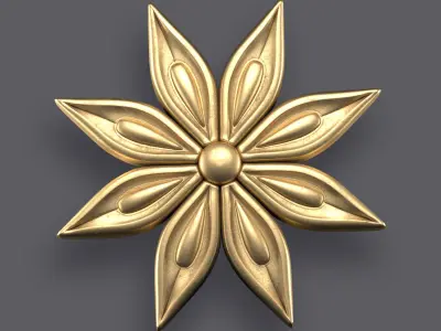 5 Flowers Ornamental Pack 9 3D model