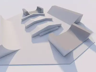 Skatepark-Skate Park PACK 3D model get