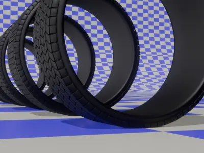 5 Tires Kit 3D model