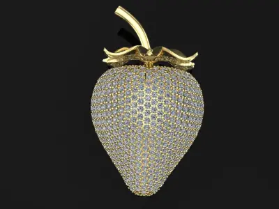 Strawberry with dangling diamonds 3D print model