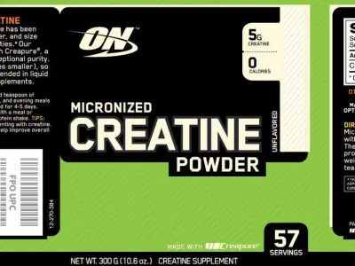 Creatine Powder Plastic Bottle 3D model