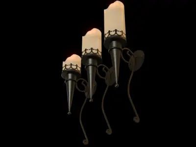 Antique Iron Candle Sconces 3D model