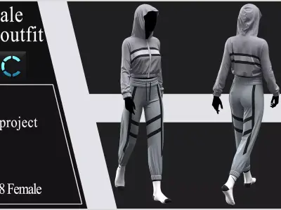 Female Sport Outfit Marvelous Designer project 3D model