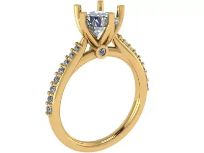 6 prongs cathedral ring  3D print model