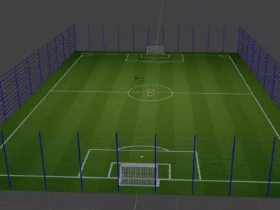 3D football field for games simulations or sports projects 3D model