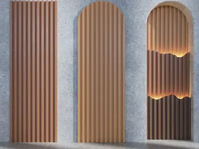 Decoration Wood Panel  Low-poly 3D model